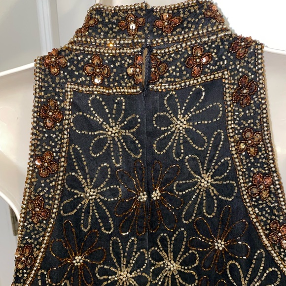 Black and Gold beaded formal top. - Picture 4 of 4